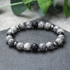 Wholesale Obsidian Beaded Bracelet Handmade Geometric Style Volcanic Stone Unisex