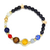 Wholesale Obsidian Beaded Bracelet Handmade Geometric Style Volcanic Stone Unisex
