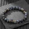 Wholesale Obsidian Beaded Bracelet Handmade Geometric Style Volcanic Stone Unisex