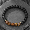 Wholesale Obsidian Beaded Bracelet Handmade Geometric Style Volcanic Stone Unisex