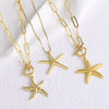 Wholesale Ocean Scenery Starfish Clavicle Chain Necklace Copper Geometric Electroplated