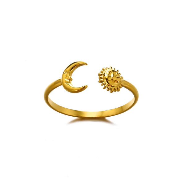 Wholesale Ocean Series Stainless Steel Starfish Shell Ring Jewelry With Electroplating