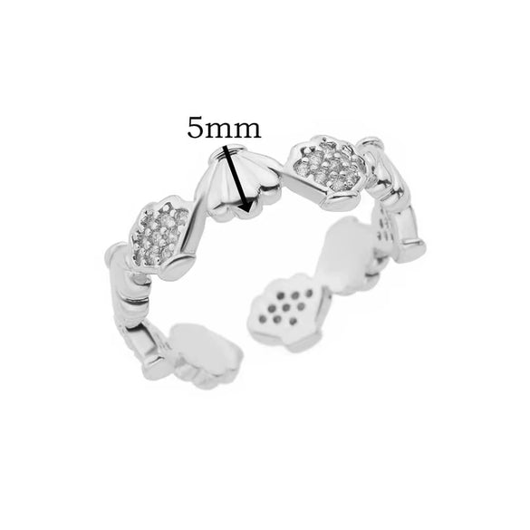 Wholesale Ocean Series Stainless Steel Starfish Shell Ring Jewelry With Electroplating