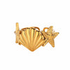 Wholesale Ocean Series Stainless Steel Starfish Shell Ring Jewelry With Electroplating