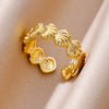 Wholesale Ocean Series Stainless Steel Starfish Shell Ring Jewelry With Electroplating