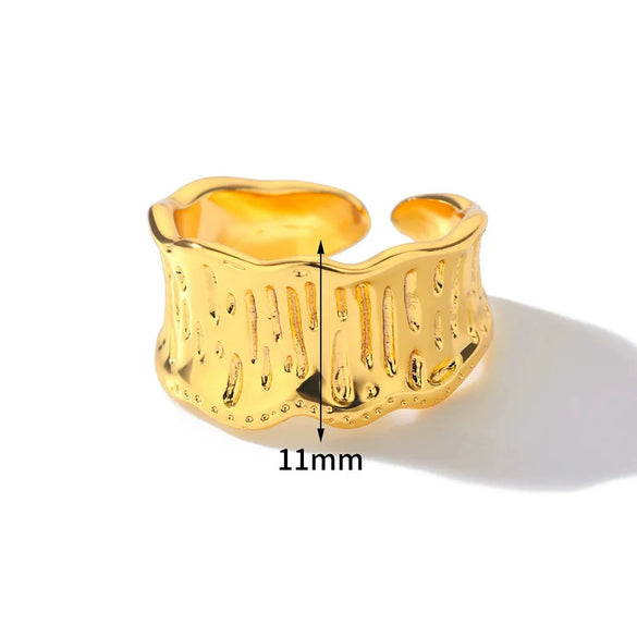 Wholesale Ocean Series Stainless Steel Starfish Shell Ring Jewelry With Electroplating