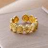 Wholesale Ocean Series Stainless Steel Starfish Shell Ring Jewelry With Electroplating
