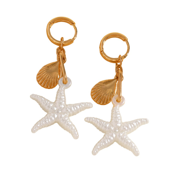 Wholesale Ocean Style Animal Zodiac Alloy Earrings 14K Gold Plated For Women