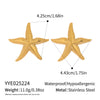 Wholesale Ocean Style Starfish Women's Jewelry Accessories Earrings And Ring In Stainless Steel With Geometric Shape And Electroplating Design