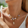 Wholesale Ocean Themed Ins Style Ceramic Conch And Starfish Stainless Steel Pendant Necklace Electroplated With 18K Gold For Women