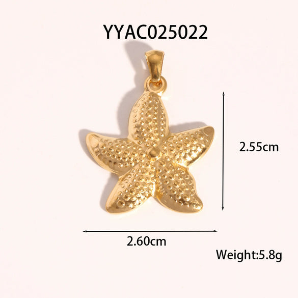 Wholesale Ocean Wind Jewelry Accessories Stainless Steel Pendant With Starfish And Love Design Classic Pattern Vacuum Real Gold Electroplating In Pvd Furnace