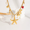 Wholesale Ocean Wind Jewelry Accessories Stainless Steel Pendant With Starfish And Love Design Classic Pattern Vacuum Real Gold Electroplating In Pvd Furnace