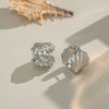 Wholesale Oceanstyle Shell Earrings Geometric Striped Texture Titanium Steel Jewelry Pvd Vacuum Real Gold Electroplating
