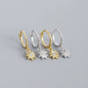 Wholesale Octagonal S925 Sterling Silver Geometric Star Embedded Stacked Earrings For Women With Electroplating