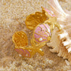 Wholesale Oil Drip Starfish Shell Pearl Cshaped Stainless Steel Open Bracelet Ocean Style Simple And Versatile