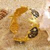 Wholesale Oil Drip Starfish Shell Pearl Cshaped Stainless Steel Open Bracelet Ocean Style Simple And Versatile