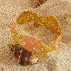 Wholesale Oil Drip Starfish Shell Pearl Cshaped Stainless Steel Open Bracelet Ocean Style Simple And Versatile