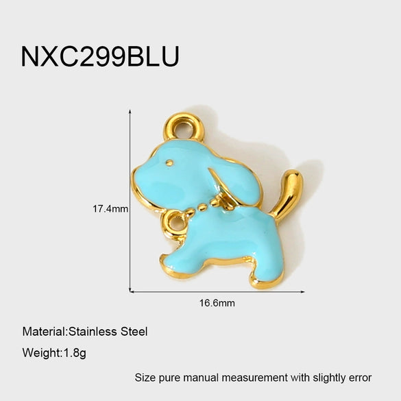 Wholesale Oil Drip Style Envelope Puppy Pattern Stainless Steel Phone Holder Pendant Jewelry Accessories 18K Gold Plated