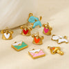 Wholesale Oil Drip Style Envelope Puppy Pattern Stainless Steel Phone Holder Pendant Jewelry Accessories 18K Gold Plated