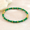 Wholesale Oil Dripping Bamboo Stainless Steel Bracelet With 18K Gold Plating