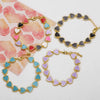 Wholesale Oil Dripping Colorful Heart Shape Copper Bracelet With Electroplating