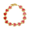 Wholesale Oil Dripping Colorful Heart Shape Copper Bracelet With Electroplating