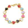 Wholesale Oil Dripping Colorful Heart Shape Copper Bracelet With Electroplating