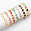 Wholesale Oil Dripping Colorful Heart Shape Copper Bracelet With Electroplating