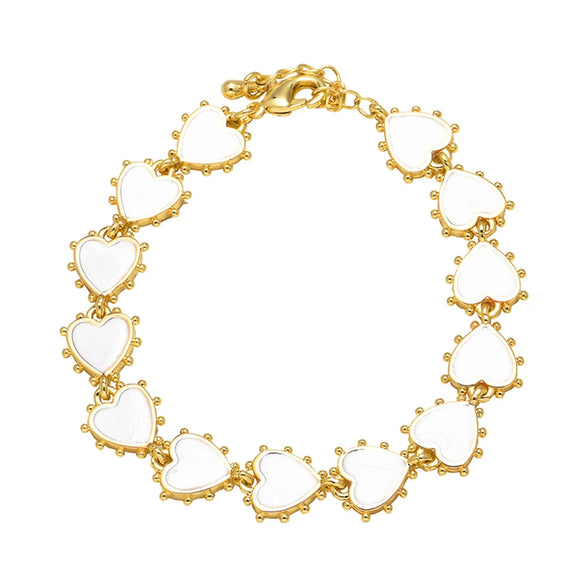 Wholesale Oil Dripping Colorful Heart Shape Copper Bracelet With Electroplating