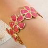 Wholesale Oil Dripping Fiveleaf Flower Stainless Steel Bracelet Jewelry