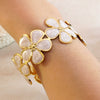 Wholesale Oil Dripping Fiveleaf Flower Stainless Steel Bracelet Jewelry