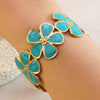 Wholesale Oil Dripping Fiveleaf Flower Stainless Steel Bracelet Jewelry