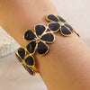 Wholesale Oil Dripping Fiveleaf Flower Stainless Steel Bracelet Jewelry