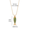 Wholesale Oil Dripping Process Gold Electroplated Stainless Steel Fish Pendant Cross Chain Necklace For Men And Women