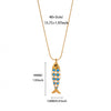 Wholesale Oil Dripping Process Gold Electroplated Stainless Steel Fish Pendant Cross Chain Necklace For Men And Women