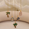 Wholesale Oil Drop Coconut Tree Flower Shaped Pendant Necklace In Stainless Steel With Personalized Plants Flowers Style