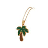 Wholesale Oil Drop Coconut Tree Flower Shaped Pendant Necklace In Stainless Steel With Personalized Plants Flowers Style