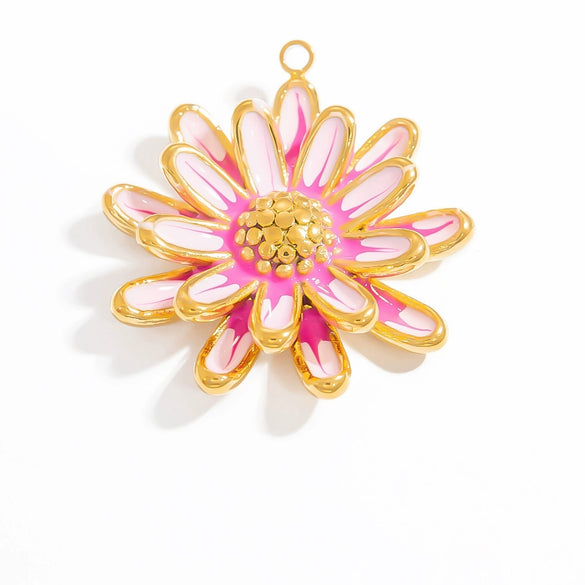 Wholesale Oil Drop Design Sun Shell Pattern Stainless Steel Jewelry Necklace Pendant Diy Accessories