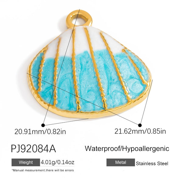 Wholesale Oil Drop Design Sun Shell Pattern Stainless Steel Jewelry Necklace Pendant Diy Accessories