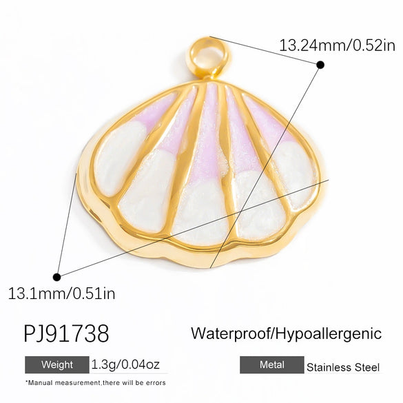 Wholesale Oil Drop Design Sun Shell Pattern Stainless Steel Jewelry Necklace Pendant Diy Accessories