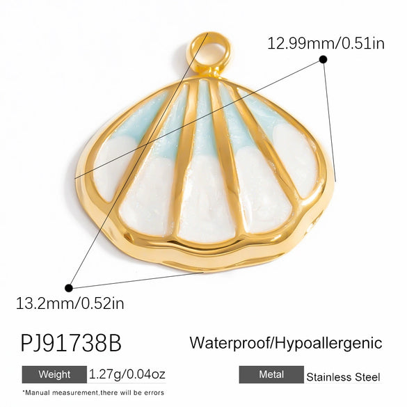 Wholesale Oil Drop Design Sun Shell Pattern Stainless Steel Jewelry Necklace Pendant Diy Accessories