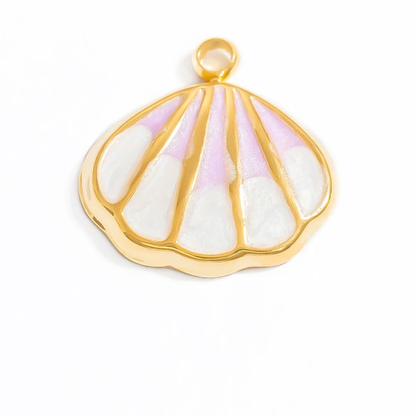 Wholesale Oil Drop Design Sun Shell Pattern Stainless Steel Jewelry Necklace Pendant Diy Accessories