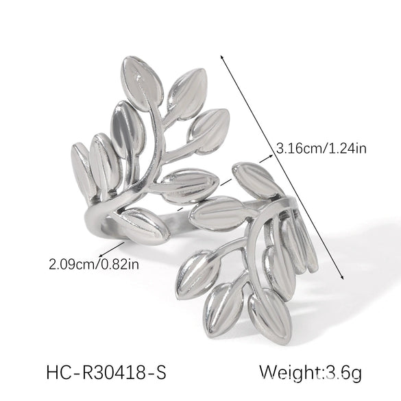 Wholesale Oil Drop Open Ring Titanium Steel Geometric Asymmetrical Hand Jewelry For Women