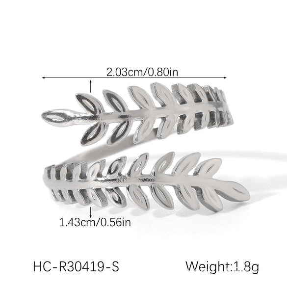 Wholesale Oil Drop Open Ring Titanium Steel Geometric Asymmetrical Hand Jewelry For Women