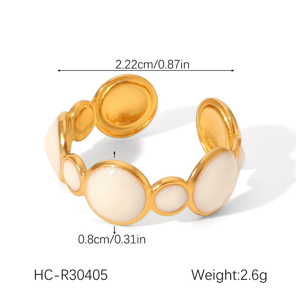 Wholesale Oil Drop Open Ring Titanium Steel Geometric Asymmetrical Hand Jewelry For Women