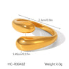 Wholesale Oil Drop Open Ring Titanium Steel Geometric Asymmetrical Hand Jewelry For Women
