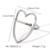 Wholesale Oil Drop Open Ring Titanium Steel Geometric Asymmetrical Hand Jewelry For Women