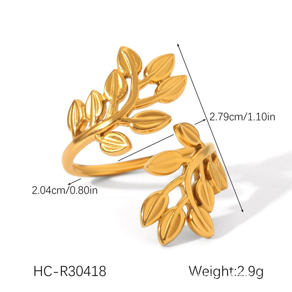 Wholesale Oil Drop Open Ring Titanium Steel Geometric Asymmetrical Hand Jewelry For Women