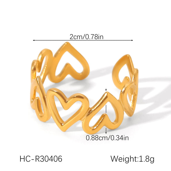 Wholesale Oil Drop Open Ring Titanium Steel Geometric Asymmetrical Hand Jewelry For Women