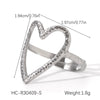 Wholesale Oil Drop Open Ring Titanium Steel Geometric Asymmetrical Hand Jewelry For Women